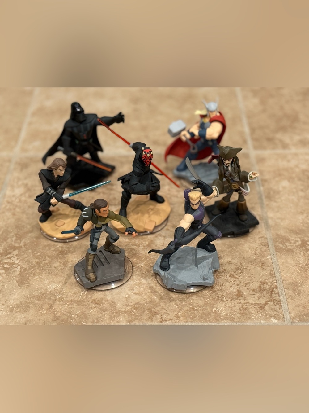 Disney Infinity game characters Star Wars , Marvel, Jack Sparrow 7 characters